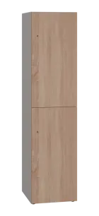 DOMINIT 42 úložná skříň 2-boxová, 1817x450x400 mm, korpus šedý, dvířka dub bardolino